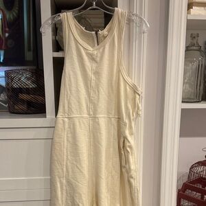 Anthropologie Cream Sleeveless Jumpsuit - XL